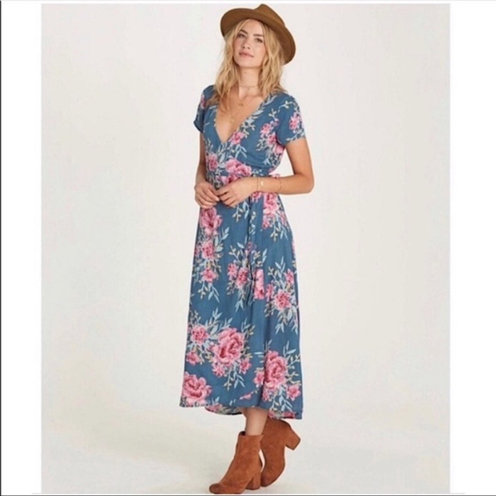 Billabong wrap me up floral maxi dress XS